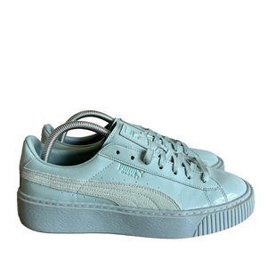 Puma Women’s Basket Platform Patent Leather Shoe Size 10 #484